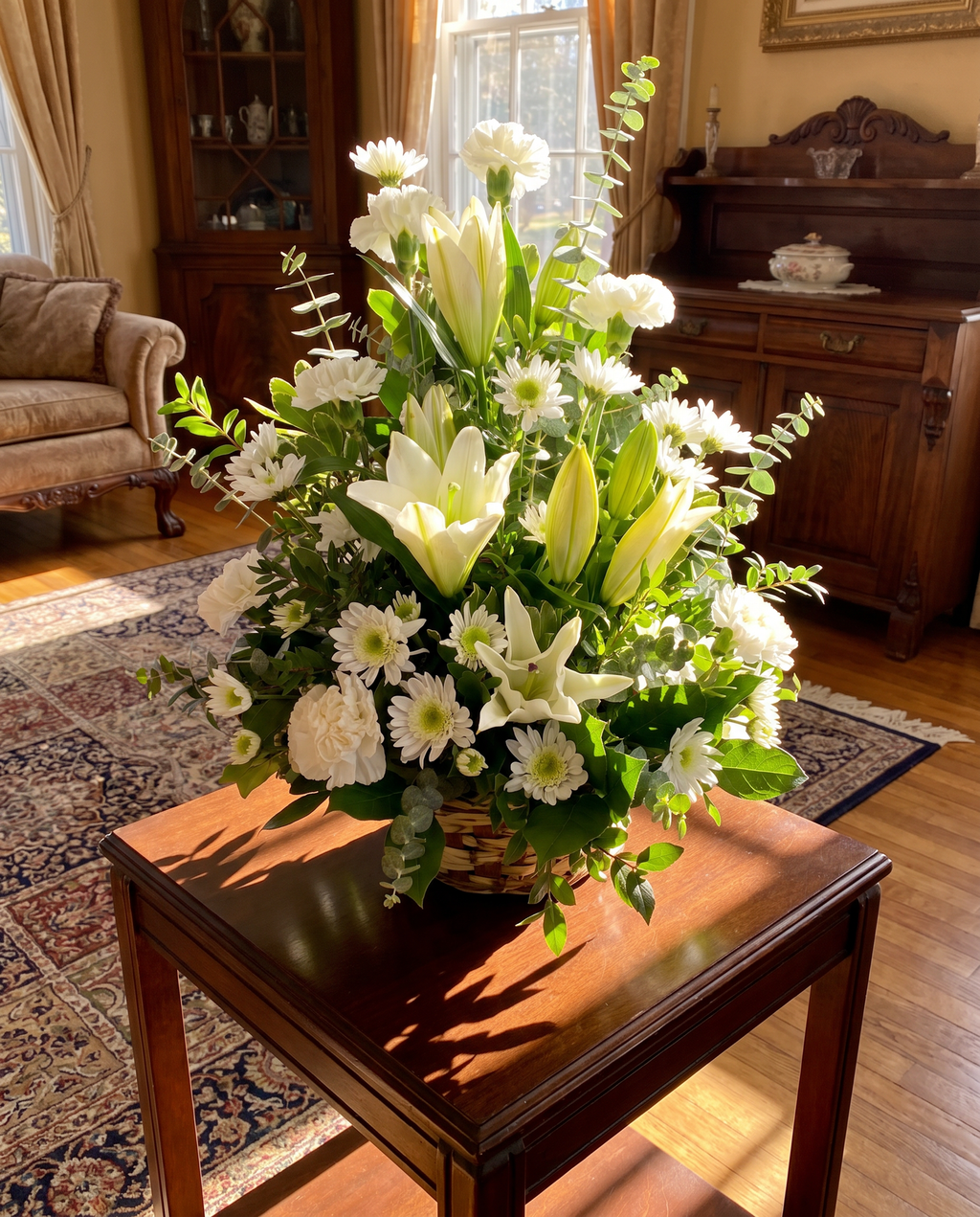 Peaceful White Lilies